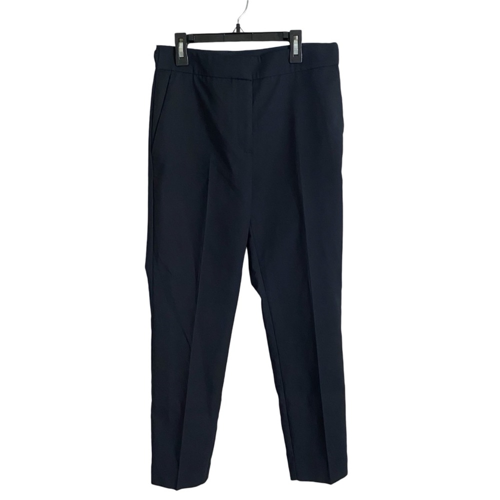 ZARA Womens Dress Pants Black Flat Front Business Career Trousers Size Large